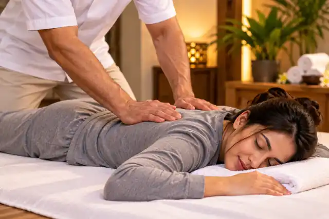 Dry body massage at home in Hyderabad — fully clothed massage with no oil